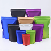 Sac d'emballage de qualité alimentaire coloré recyclé et flexible mat fermeture éclair thermoscellage fond debout feuille d'aluminium mat pochette à fermeture éclair