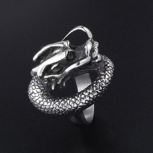 Dragon <b>Ring</b> <b>Men</b> Stainless Steel Animal Shape Retro Jewelry Gift SA392 - Product Image 3