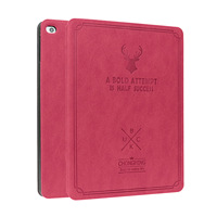 Étui à rabat Pengjin rétro en similicuir à motif cerf avec support magnétique pour iPad 9.7/10.2/10Pro/11/Air10.9