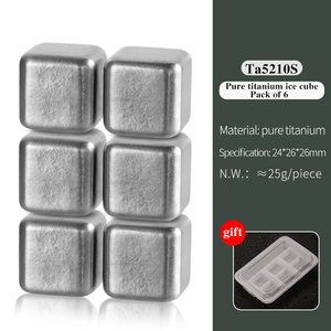 Set di pietre di whisky in titanio riutilizzabili cubetti di ghiaccio in metallo Non fondenti rinfrescabili agghiaccianti rocce per whisky e altre bevande - Product Image 4