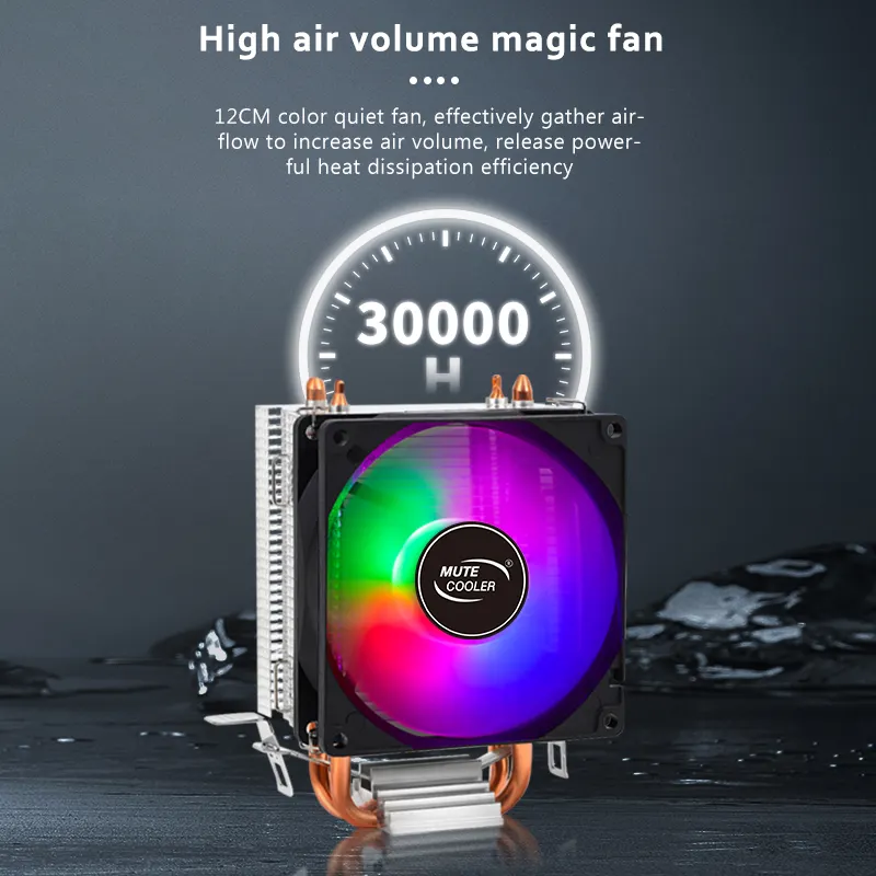 Processor Factory Wholesale OEM/ODM PC 2 Copper Heat Pipes ARGB CPU Air Cooler Master Dual Tower deepcool fan Radiator