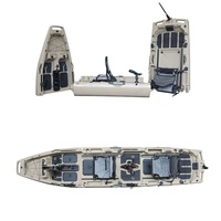 Bateau de pêche modulaire 14TF, kayak à pédales détachable, équipement de pêche inclus, kayak à pédales en plastique, batterie électrique, nouveau design 2025