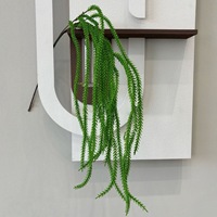 Plante artificielle verte en forme de queue de renard, toucher doux, plastique, 110 cm, décoration murale intérieure avec motifs en relief