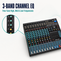 Console de mixage audio professionnelle EMX8-USB 8 canaux, 99 effets DSP, égaliseur 7 bandes, USB, Bluetooth pour studio, scène, streaming en direct