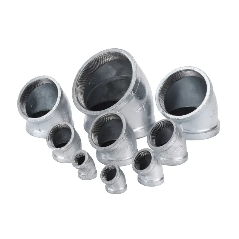 Electrical Galvanized Malleable Cast Iron Pipe Fitting Female Threaded 45 Degree Elbow