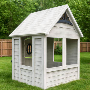 Moderna Casa de Juegos Infantil Ecológica para Exteriores, Cabaña de Madera con Cocina de Juguete y Maceteros - Product Image 4