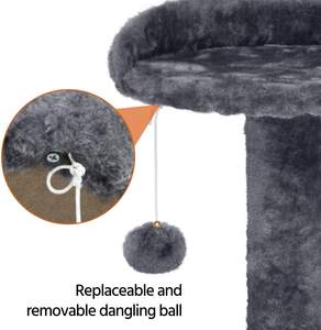 Árbol rascador de madera de lujo moderno al por mayor, modelo personalizado, con casa de peluche, ratán y papel, estilo clásico sostenible - Product Image 4