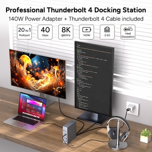 Thunderbolt 4 HDMI 8K Docking Station usb4 40Gbps 20 cổng với sức mạnh 100W PD RJ45 loại C 3.<span class=keywords><strong>2</strong></span> Gen <span class=keywords><strong>2</strong></span> để máy tính xách tay multifunct <span class=keywords><strong>USB</strong></span> <span class=keywords><strong>Hub</strong></span> - Product Image 3