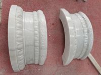 Pilar Floral Tallado en Mármol Blanco Pulido, Moderno y Decorativo para Interiores de Villas de Lujo, Resistente al Agua, para Uso en Interiores y Hoteles