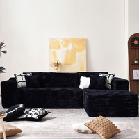 Modernes Modulares Samt-Ecksofa-Set mit Dreisitzer-Schlafsofa für Villen