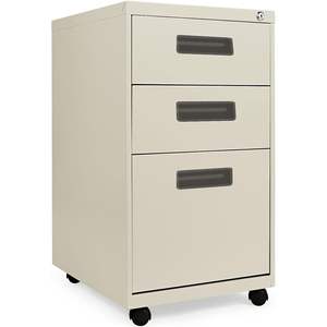 Alera PABBFPY Armoire de classement sur pied 14 7/8w X 19-1/8d X 27-3/4h à trois tiroirs en métal couleur putty - Product Image 2