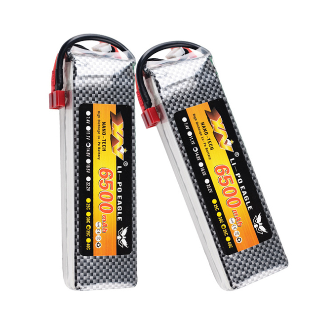 4S 6500MAH 14.8V 70C XT60 Pouch Lithium Ion Battery for RC Truck Airplane RC Boat 1/8 Scale Car 14.8V 70C RC LiPo Battery