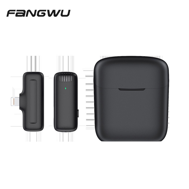 Newest Design Camera Lavalier Wireless Microphone With Charging Case for Mobile Phone