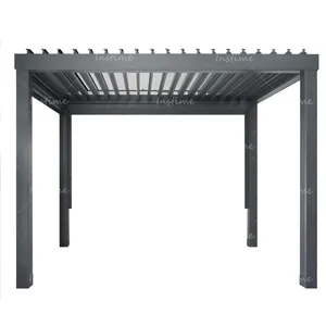 Instime New Design Garden Waterproof Pergola Electric Shutter Aluminum Louver Gazebo Outdoor Roof Pergola