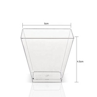 Gobelets jetables MIDAS pour fête, 2 oz, 60 ml, mini gobelet à dessert, couvercle transparent, plastique carré, crème glacée, gelées, noix, logo personnalisable, modèle