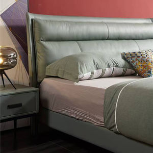 Tête de <span class=keywords><strong>lit</strong></span> éclairée haut de gamme, <span class=keywords><strong>lit</strong></span> double, ensemble de <span class=keywords><strong>lit</strong></span> en cuir personnalisé de luxe, mobilier de chambre à coucher moderne - Product Image 5