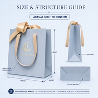 Sacs shopping en papier blanc de luxe personnalisés avec poignées en ruban longues pour l'emballage de marques de cosmétiques et de produits de beauté, vente en gros
