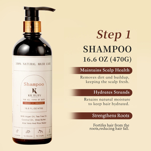 Shampoo réparateur en marque propre, biologique, naturel, végétalien, à l'huile d'argan, à l'eau de riz, à l'arbre à thé, pour la croissance des cheveux, soin des cheveux, shampooing et revitalisant - Product Image 2