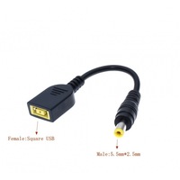 Kabel Adaptor Lenovo Laptop Square USB Female ke DC 5.5*2.1mm Male, Lenovo Slim Tip Female ke 5.5x2.1 Male untuk Seri USB Lenovo