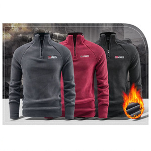 Sweat-shirt polaire à col montant style norvégien pour homme, brodé, chaud, pull décontracté nordique, best-seller automne-hiver - Product Image 4