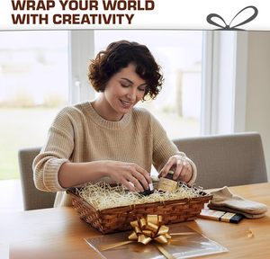 Yulin Jiafu <strong>Hamper</strong> Wicker Gift <strong>Basket</strong> Box <strong>Kit</strong> with Shred+Cellophane+Bow Bamboo <strong>Baskets</strong> - Product Image 4