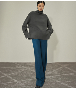Pull en cachemire à col roulé pour <span class=keywords><strong>femme</strong></span>, style mode hiver, tricoté en laine - Product Image 5