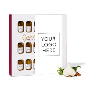 Coffret <span class=keywords><strong>Cadeau</strong></span> d'Huile d'Olive Personnalisé OEM avec Impression Numérique UV, 18 Bouteilles, 360 ml au Total, Saveurs Variées Pressées à Froid <span class=keywords><strong>pour</strong></span> la Saison - Product Image 1