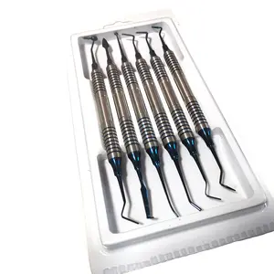 Cuchillo antiadherente Dental Estética Dental Relleno de resina Juego de estética Relleno de resina compuesta de oro azul