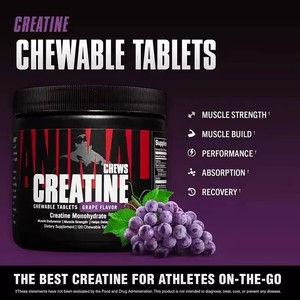 Comprimés à croquer de créatine monohydrate OEM 5g par portion, saveur raisin, extrait de Panax Notoginseng et racine d'Astragale, pour la gym et le sport - Product Image 4