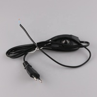 1.2m Noir ENEC Kema-Keur 2.5A/250V Cordon d'alimentation avec variateur en ligne H03VVH2-F 2*0.75mm2