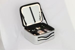 Portable High-Appearance Large Capacity Travel <b>Case</b> with LED Light Mirror Professional Fashion Cosmetic <b>Makeup</b> Bag - Product Image 5