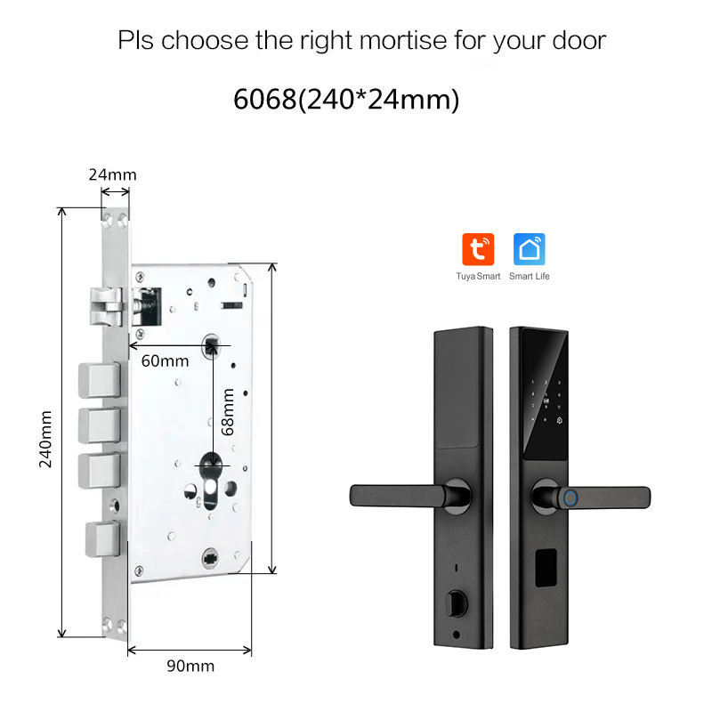Enrique Tuya Smart Lock with Memory Card for Wood Door-Wi-Fi APP Fingerprint Unlock Digital Keyless Door Lock · image 4