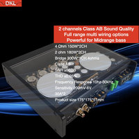 Amplificateur de voiture de qualité sonore, 2 canaux RMS 150W 4 Ohm, amplificateur DSP, amplificateur de médiums et de basses, crête 3000W, amplificateur de voiture classe D, classe AB
