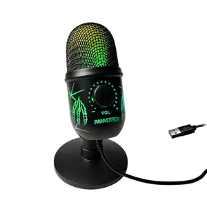 Panvotech Rgb Gaming Youtube Recording Singing Pc Live Streaming Usb Wired Condenser Microphone With Stand
