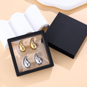 Modernos Pendientes de Gota de Lágrima de Acero Inoxidable Chapados en Oro de 18k, Joyería Hipoalergénica para Niñas y Mujeres, Regalo para Amantes de la Moda - Product Image 4