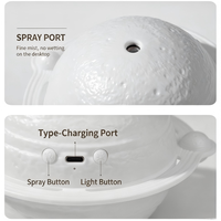 Offre Spéciale – Humidificateur Planète Jupiter 3D avec Support en Bois, Diffuseur d'Arômes Silencieux USB, Brume Froide, Veilleuse, Décoration Maison, Cadeau