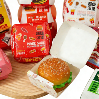 Boîte à hamburger jetable et compostable pour la restauration rapide, avec impression de logo personnalisée de qualité alimentaire et respectueuse de l'environnement
