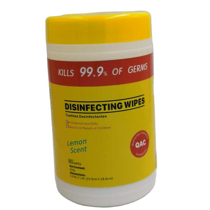 OEM NDC MSDS Lemon Scented Antibacterial Custom Disinfecting Wet Wipes With 0.13 Benzalkonium