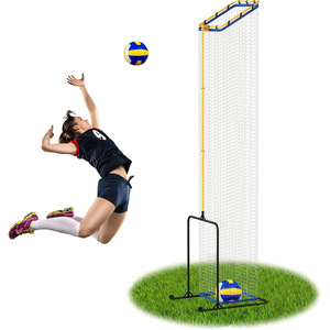 Filet De Volley-Ball Portable Avec Balles - 9,5x1m - PE Noir - Pour Jardin, Plage, Pelouse - Neuf