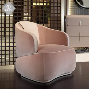 高豪华独特造型标准单人沙发尺寸客厅单人沙发椅子单人粉色红色天鹅绒沙发
