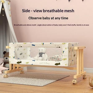 Summer Infants Multifunctional Solid Wood Pastoral Design Baby Crib Rocking <b>Swing</b> Soothing Function 0-3 Years Portable Movable - Product Image 3