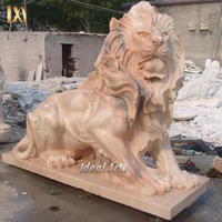 <strong>Best</strong> <strong>Selling</strong> Outdoor <strong>Garden</strong> Decoration Hand Carved Natural Marble Sitting Lion <strong>Sculpture</strong>