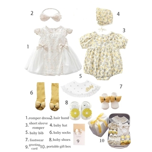 Baju Bayi vêtements en coton pour nouveau-né certifié Oeko-Tex pour nouveau-né pour bébé <span class=keywords><strong>de</strong></span> 0 à 3 mois coffret grenouillère pour filles - Product Image 5