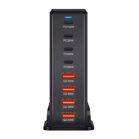 Cargador GaN de 240W con 8 Puertos Adaptador Universal PD 100W 30W QC3.0 USB 18W Estación de Carga Rápida de Escritorio para Viaje US EU UK AU
