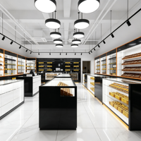 Vitrine de présentation de tabac moderne de luxe sur mesure, mobilier pour magasin de tabac, OEM ODM, écologique, haute qualité, vitrine de vente au détail à LED