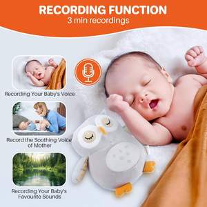 Sucette de sommeil de bébé hibou: veilleuse, 12 sons, enregistrement, Bluetooth, arrêt automatique, lavable-idéale pour les bébés et les tout-petits-<span class=keywords><strong>bruit</strong></span> blanc - Product Image 5