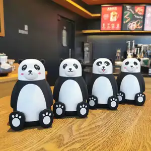 Factory Directly Wholesale 2021 New Cute Kawaii Animal Silicone Sleeve Panda Drink Bottle Water Glass