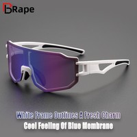 Lunettes de cyclisme pleine monture tendance et colorées avec revêtement filmé, pour VTT, anti-vent et anti-sable, pour le sport en extérieur