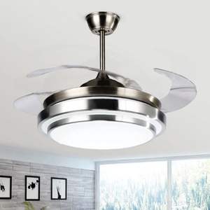 Gran oferta, ventilador plegable, luces LED de interior, ventilador de techo de hoja retráctil moderno con bombilla - Product Image 1