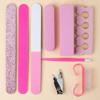 Kit de lime à ongles jetable, kit de 9 pièces, outils de soin des ongles, manucure et pédicure, vente en gros